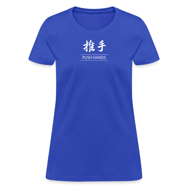 Push Hands Kanji Women's T-Shirt - royal blue