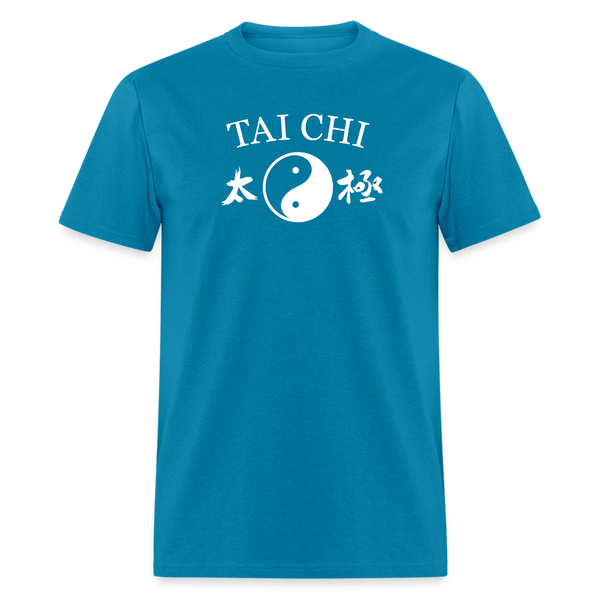 Tai Chi Yin and Yang with Kanji Men's T-Shirt - turquoise