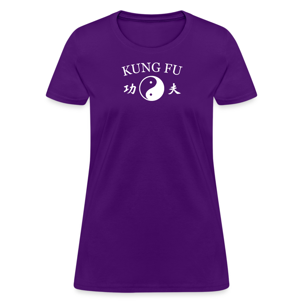 Kung Fu Yin and Yang Kanji Women's T-Shirt - purple