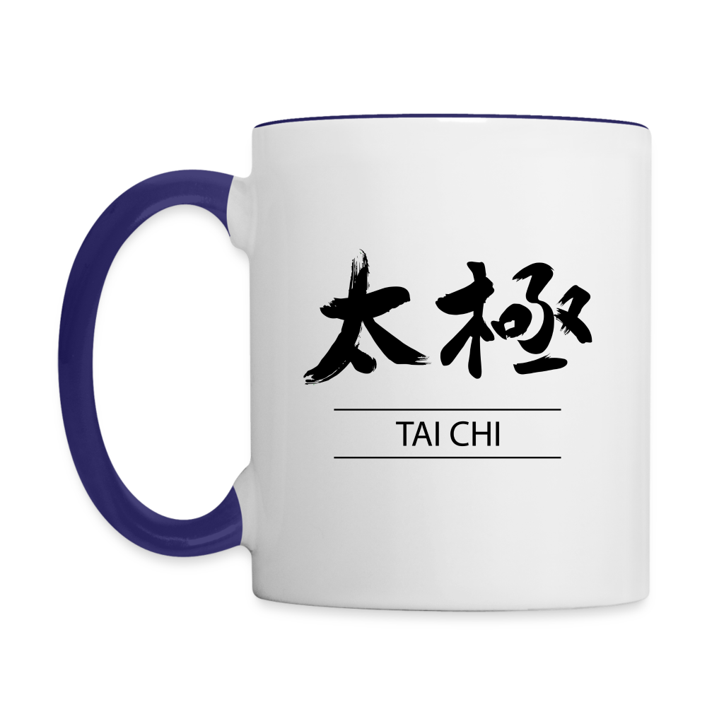 Tai Chi Kanji Mug - white/cobalt blue