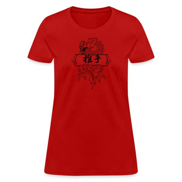 Dragon Push Hands Women's T-Shirt - red