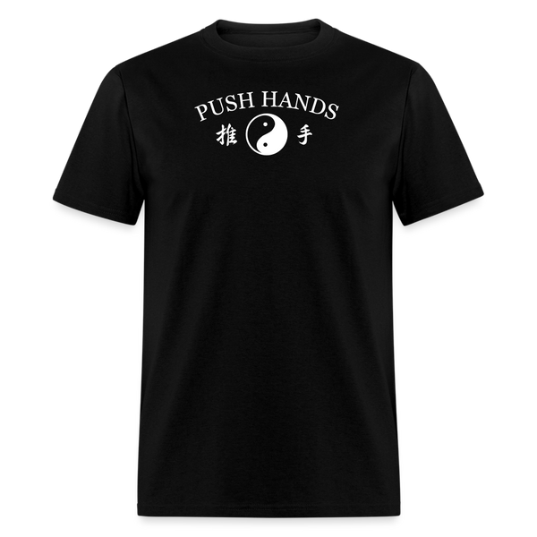 Push Hands Yin and Yang Kanji Men's T-Shirt - black