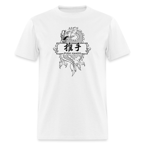 Dragon Push Hands Men's T Shirt - white