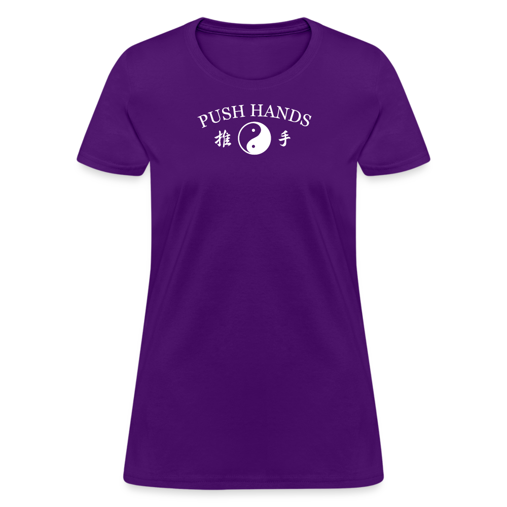 Push Hands Yin and Yang Kanji Women's T-Shirt - purple