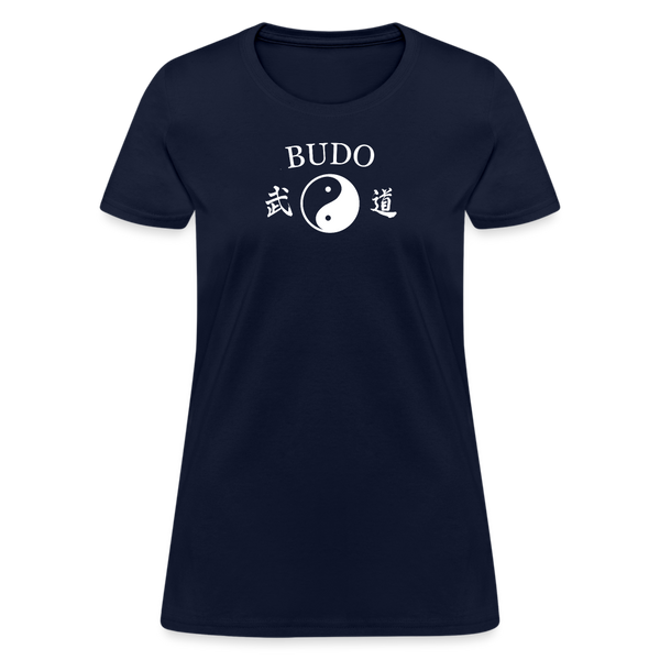 Budo Yin and Yang Kanji  Women's T-Shirt - navy