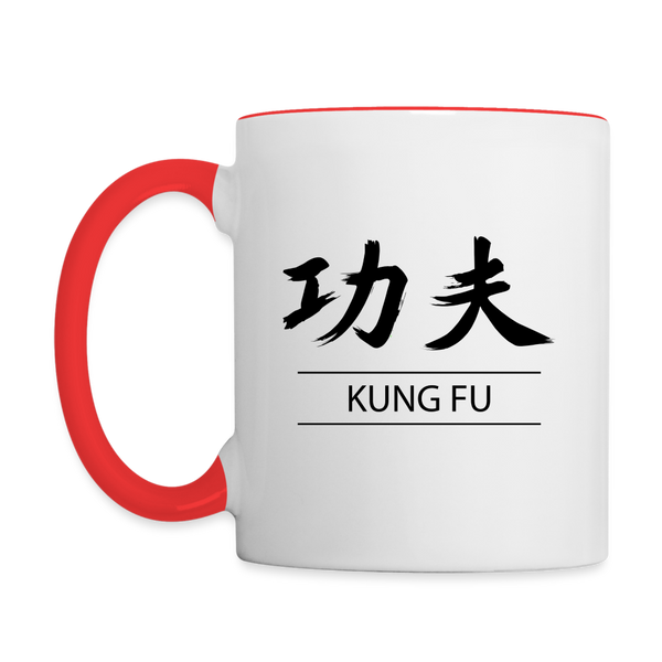 Kung Fu Kanji Coffee Mug - white/red