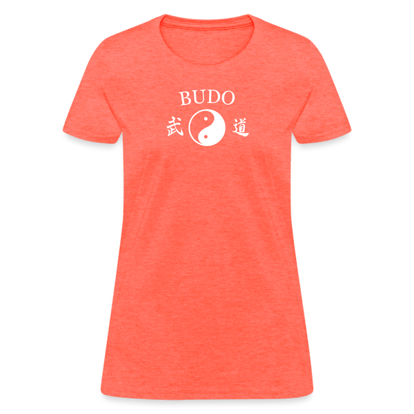 Budo Yin and Yang Kanji  Women's T-Shirt - heather coral