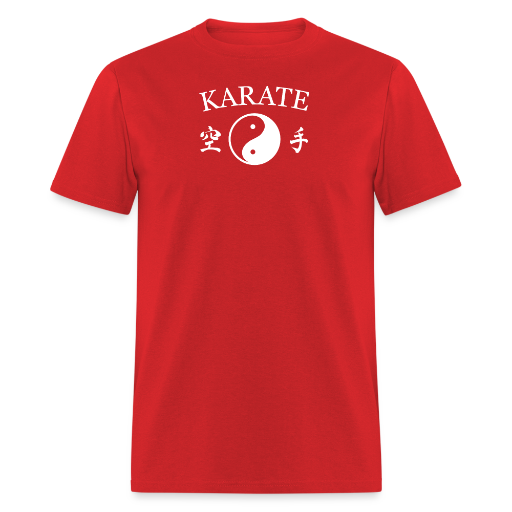 Karate Yin and Yang Kanji Men's T-Shirt - red