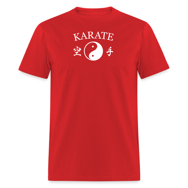 Karate Yin and Yang Kanji Men's T-Shirt - red