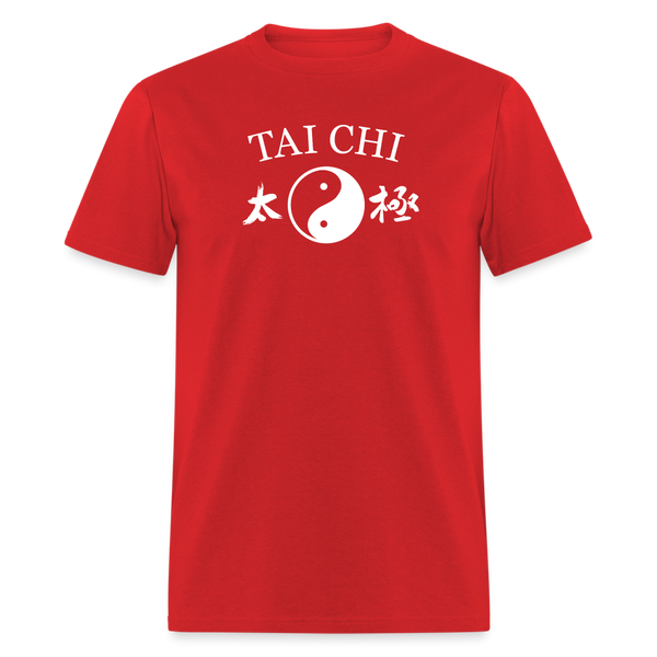 Tai Chi Yin and Yang with Kanji Men's T-Shirt - red