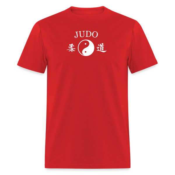 Judo Yin and Yang Kanji Men's T-Shirt - red