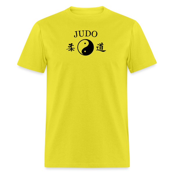 Judo Yin and Yang Kanji Men's T-Shirt - yellow