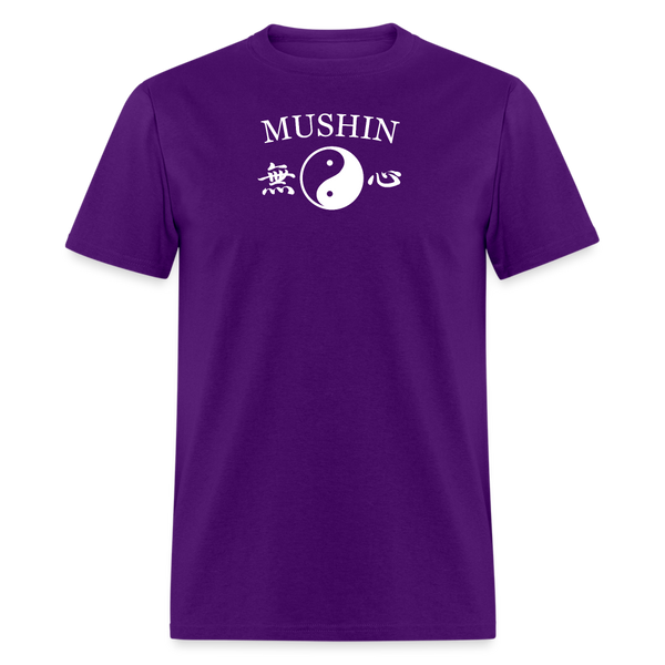 Mushin Kanji with Yin and Yang Men's T-Shirt - purple