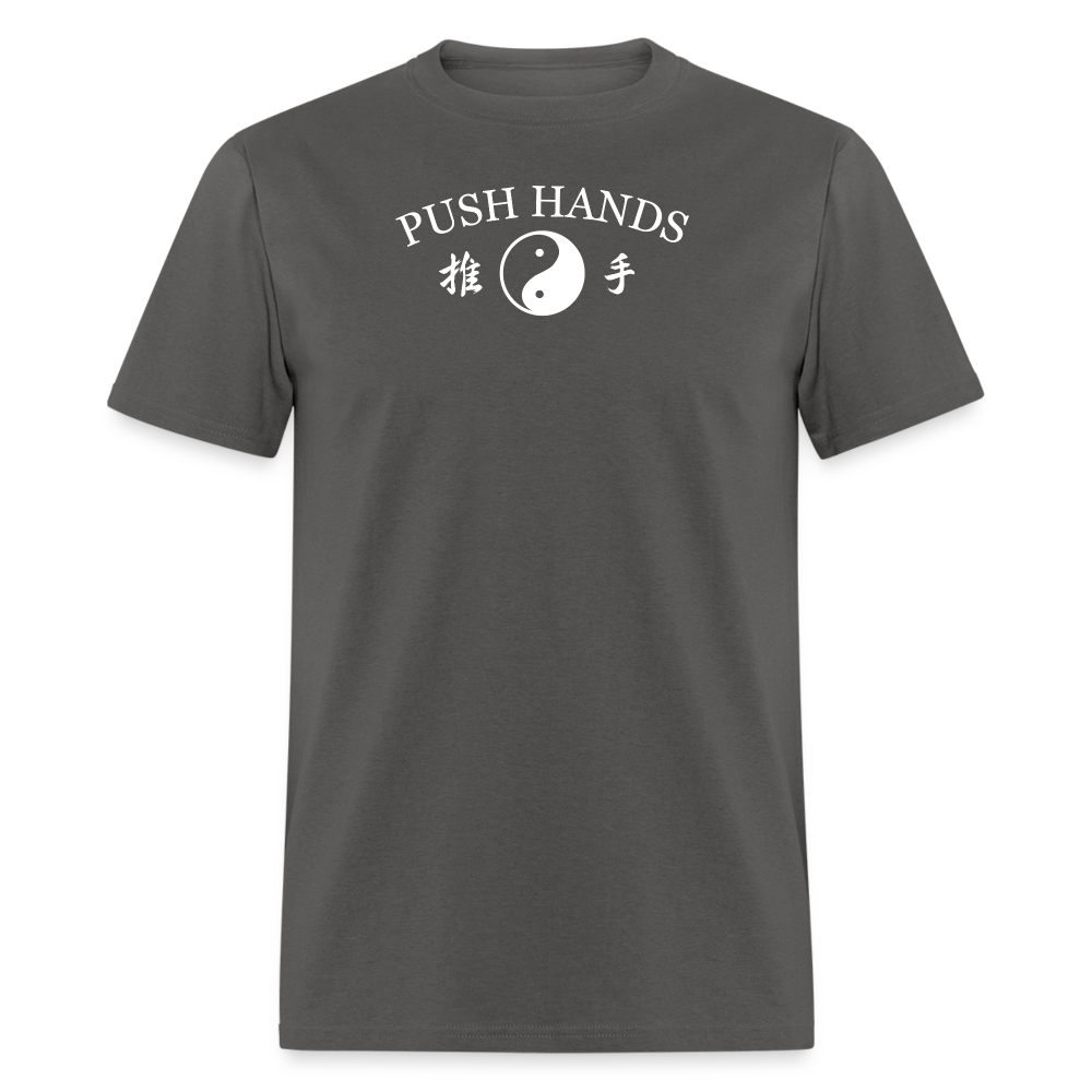 Push Hands Yin and Yang Kanji Men's T-Shirt - charcoal