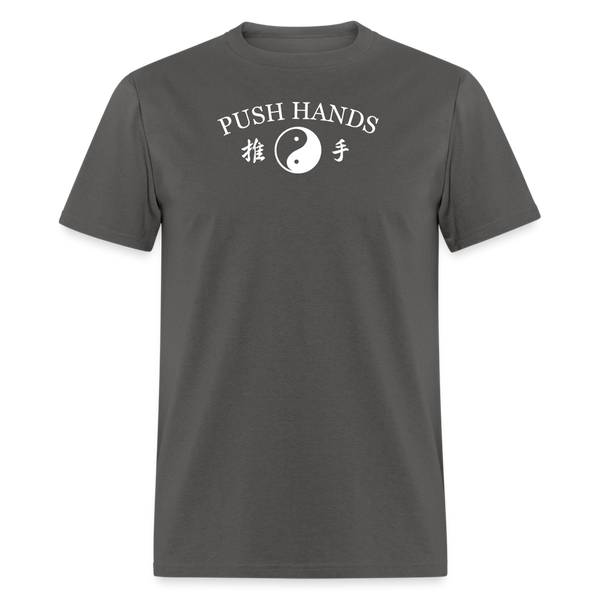 Push Hands Yin and Yang Kanji Men's T-Shirt - charcoal