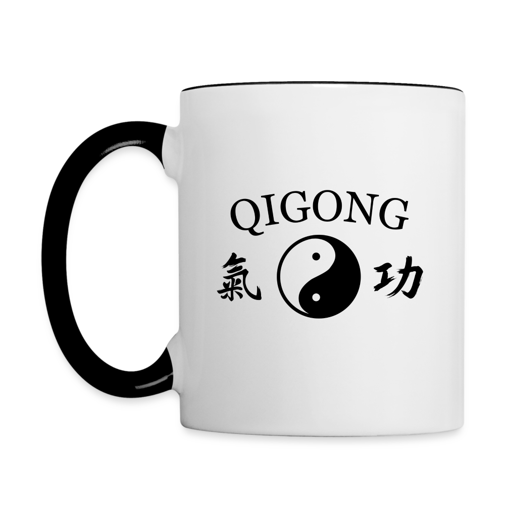 Qigong Kanji/Yin and Yang Coffee Mug - white/black