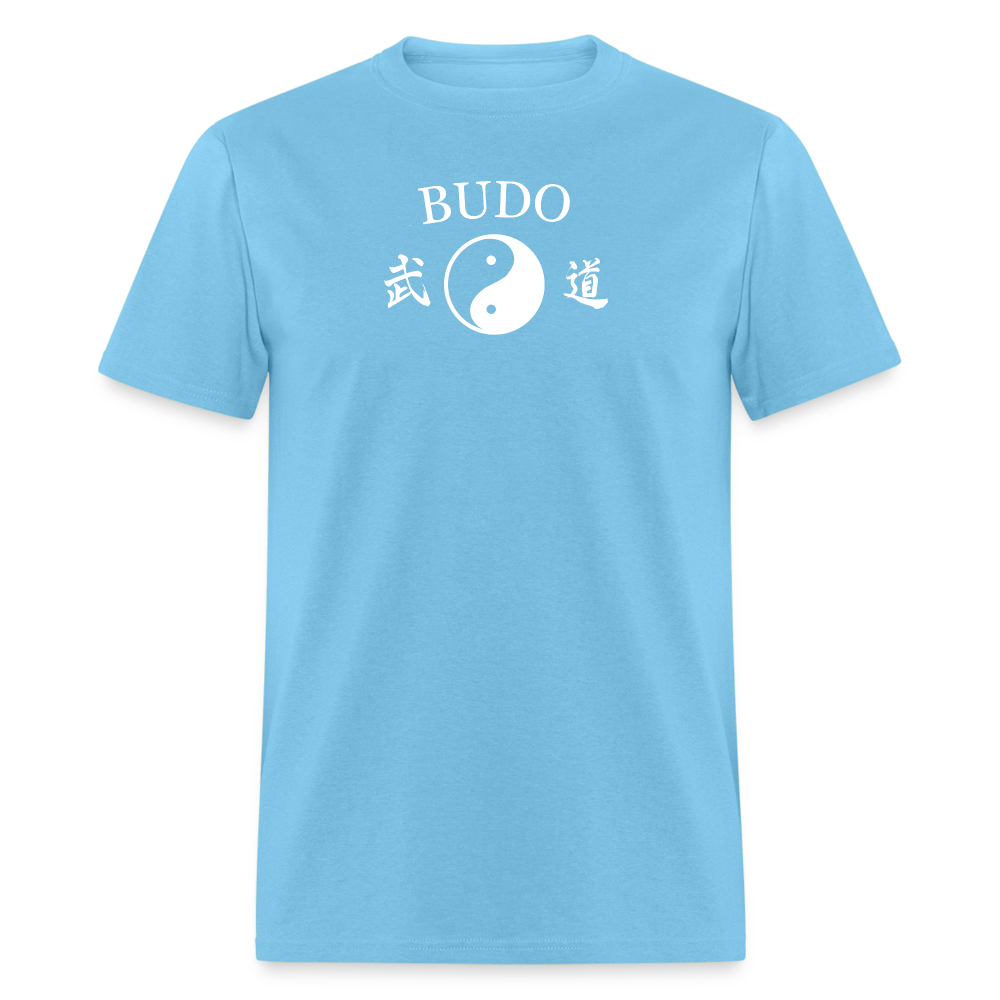 Budo Yin and Yang Kanji Men's T-Shirt - aquatic blue