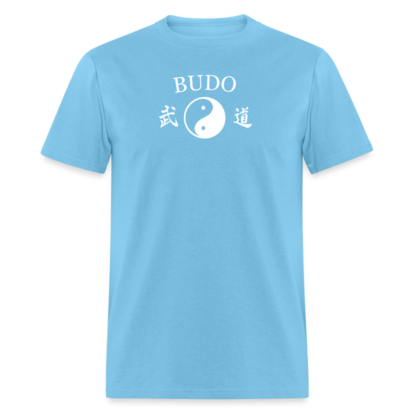 Budo Yin and Yang Kanji Men's T-Shirt - aquatic blue