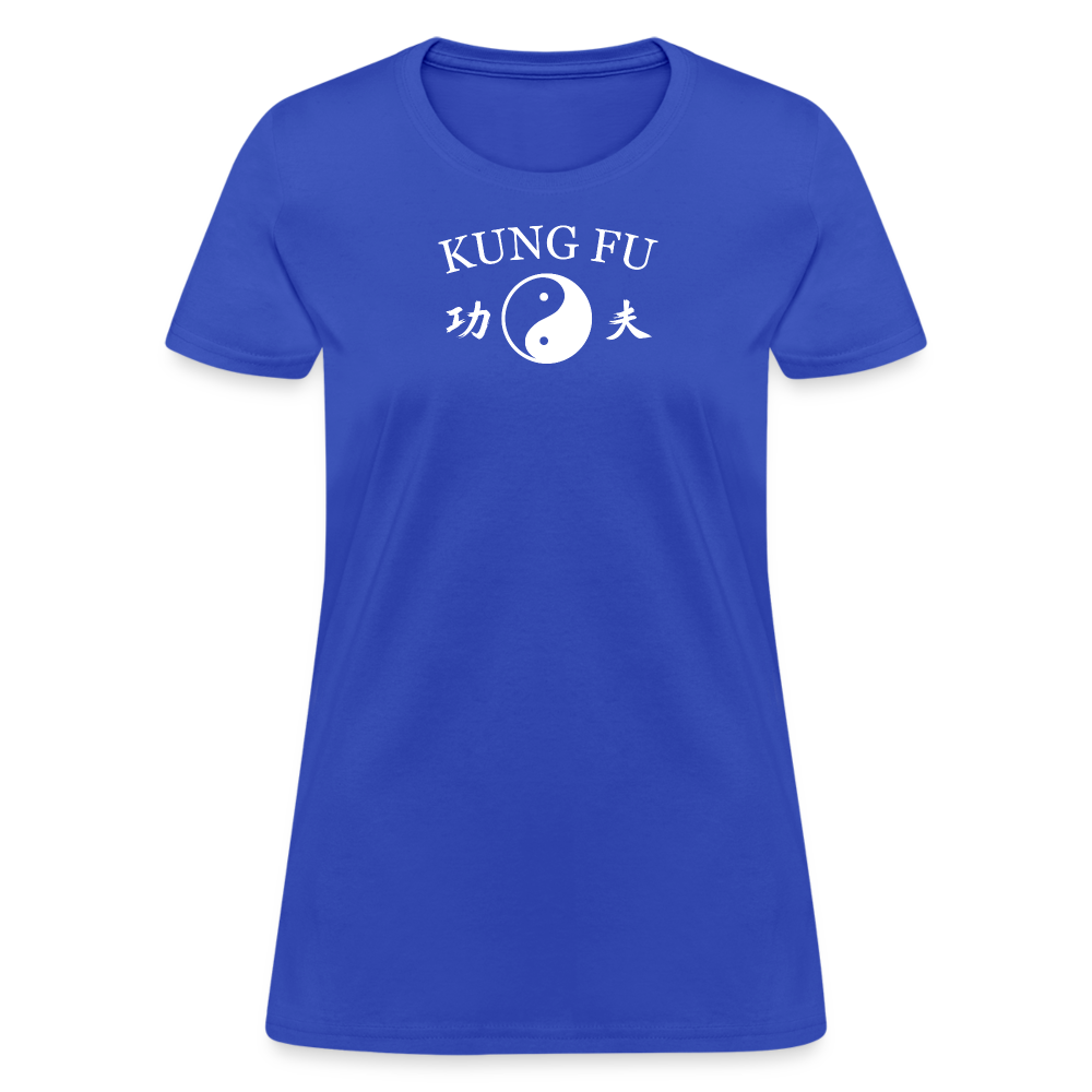 Kung Fu Yin and Yang Kanji Women's T-Shirt - royal blue