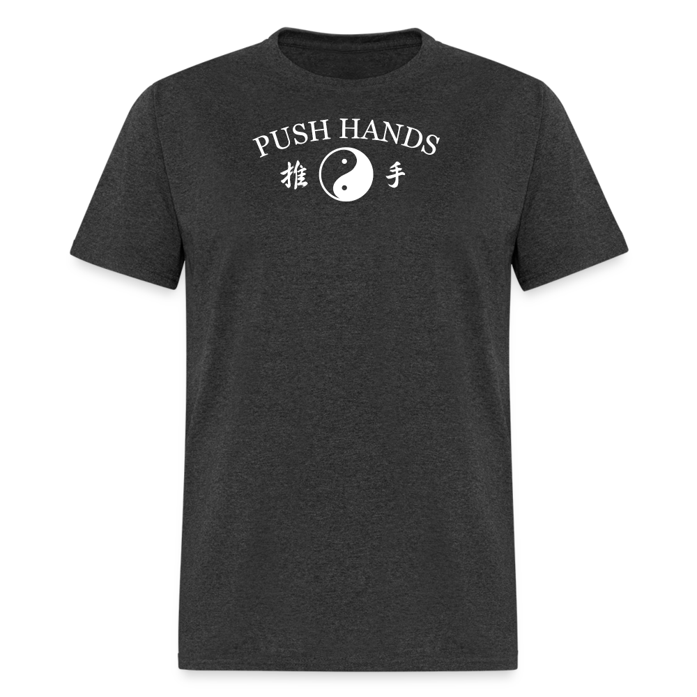 Push Hands Yin and Yang Kanji Men's T-Shirt - heather black