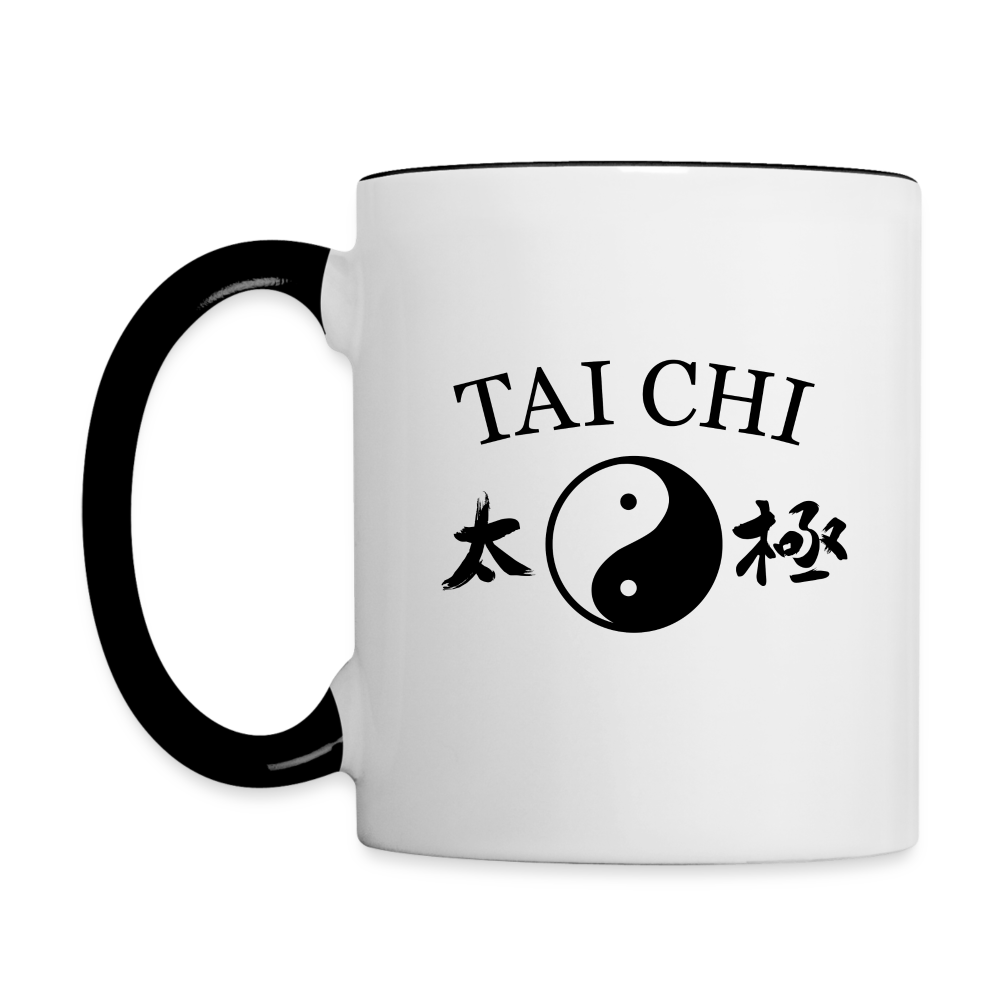 Tai Chi Kanji/Yin and Yang Coffee Mug - white/black