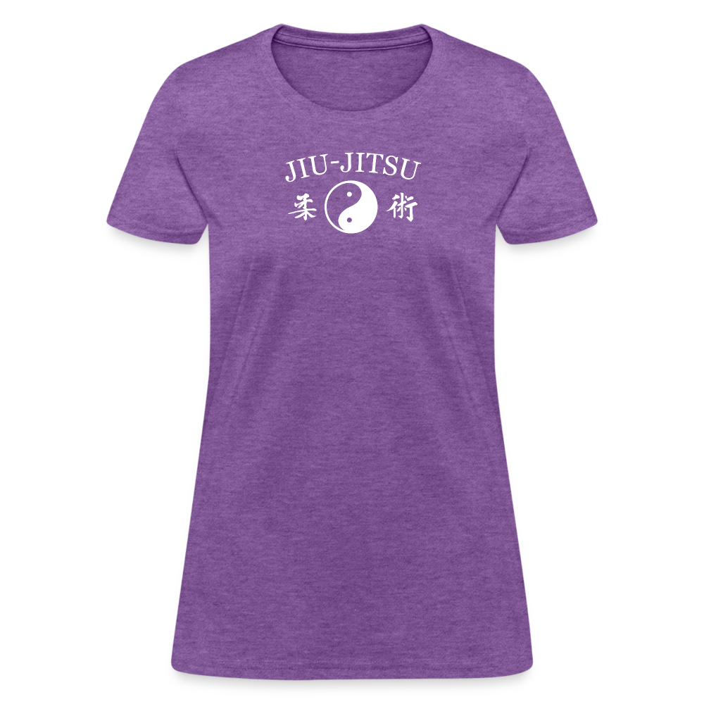 Jiu-Jitsu Yin and Yang Kanji Women's T-Shirt - purple heather