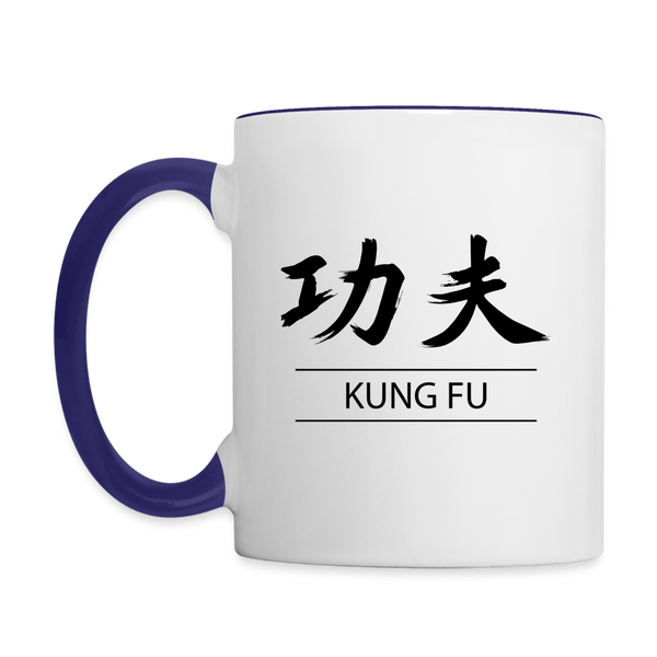 Kung Fu Kanji Coffee Mug - white/cobalt blue