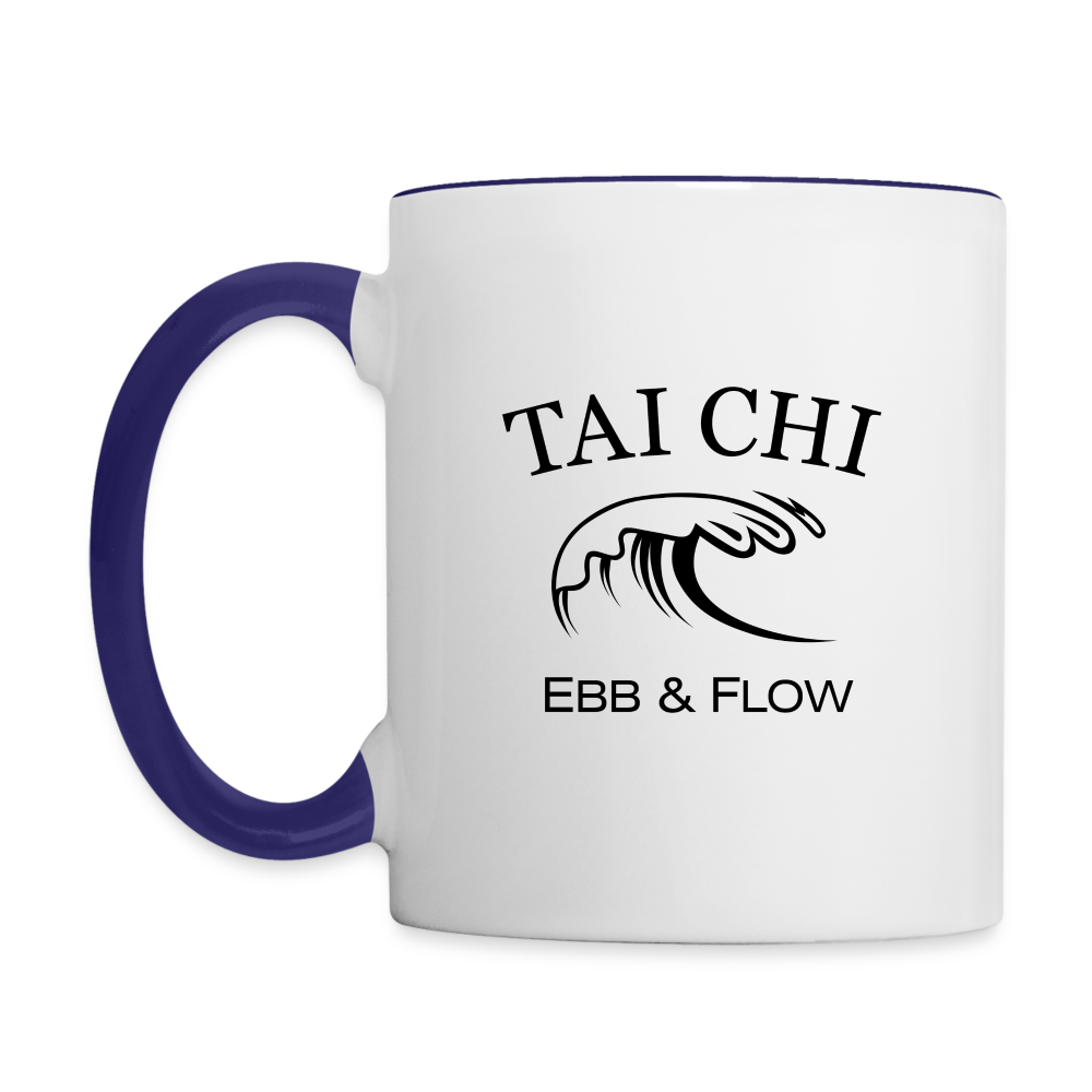 Tai Chi Ebb & Flow Coffee Mug - white/cobalt blue