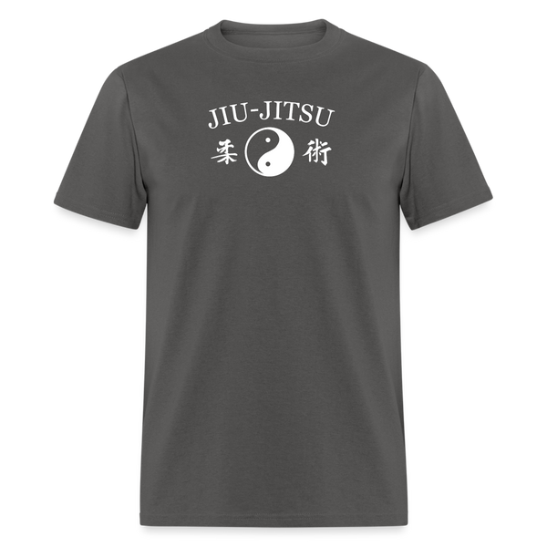 Jiu-Jitsu Yin and Yang Kanji Men's T-Shirt - charcoal