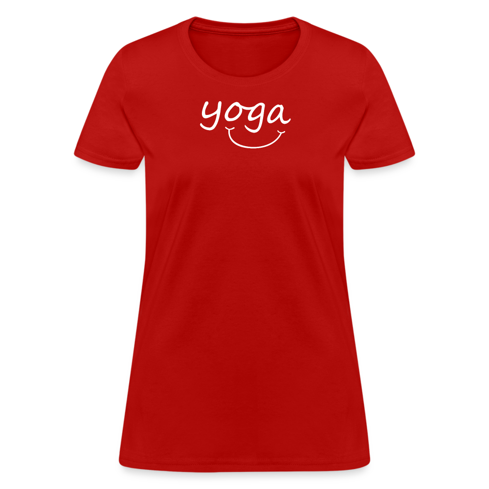 Yoga with a Smile Women's T-Shirt - red