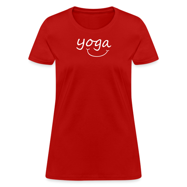 Yoga with a Smile Women's T-Shirt - red