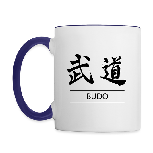 Budo Kanji Coffee Mug - white/cobalt blue