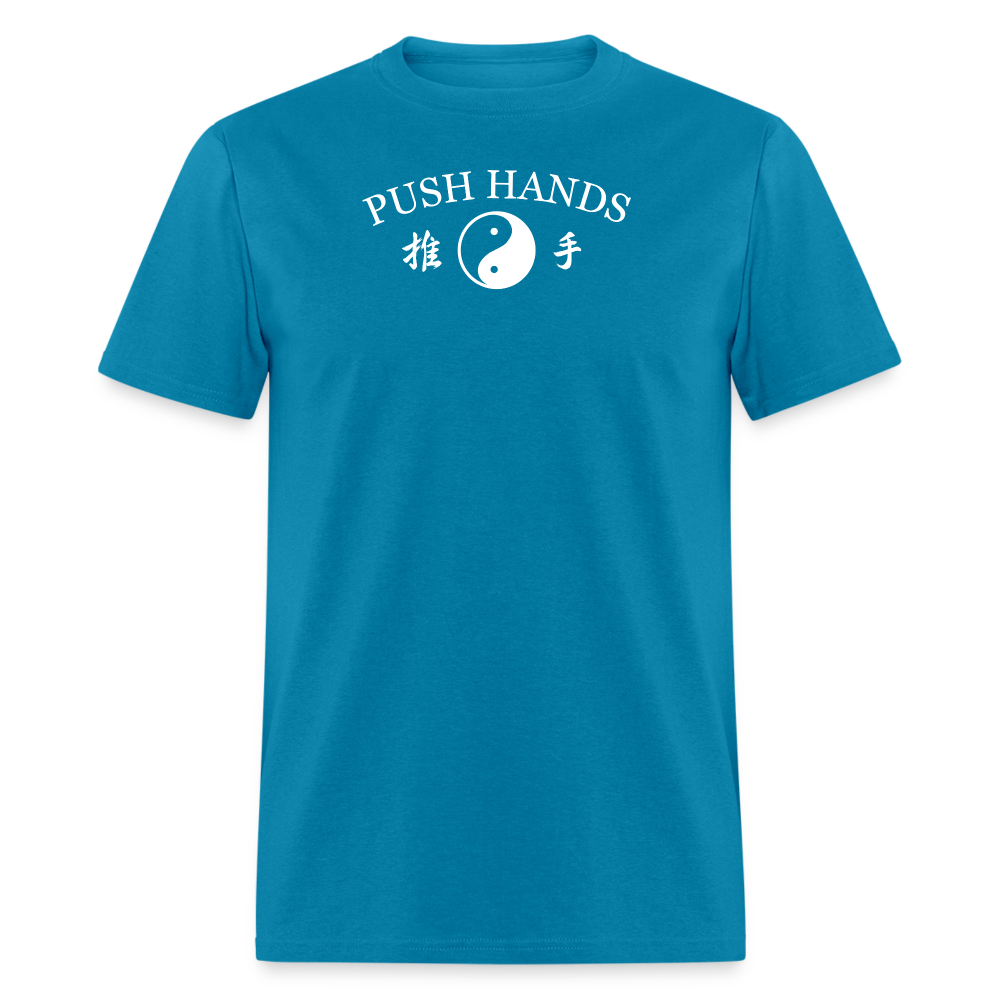 Push Hands Yin and Yang Kanji Men's T-Shirt - turquoise