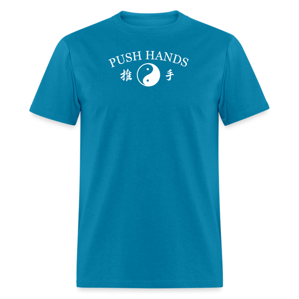 Push Hands Yin and Yang Kanji Men's T-Shirt - turquoise