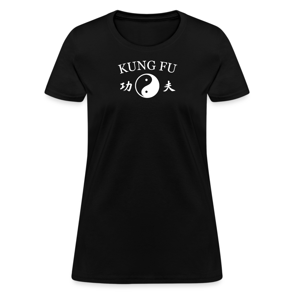 Kung Fu Yin and Yang Kanji Women's T-Shirt - black