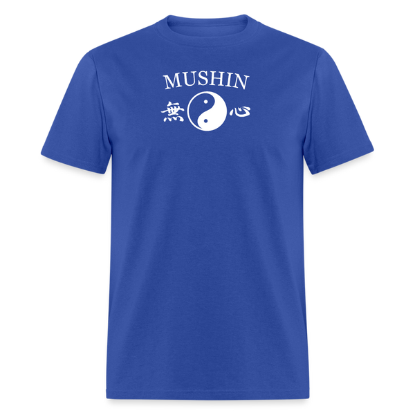 Mushin Kanji with Yin and Yang Men's T-Shirt - royal blue