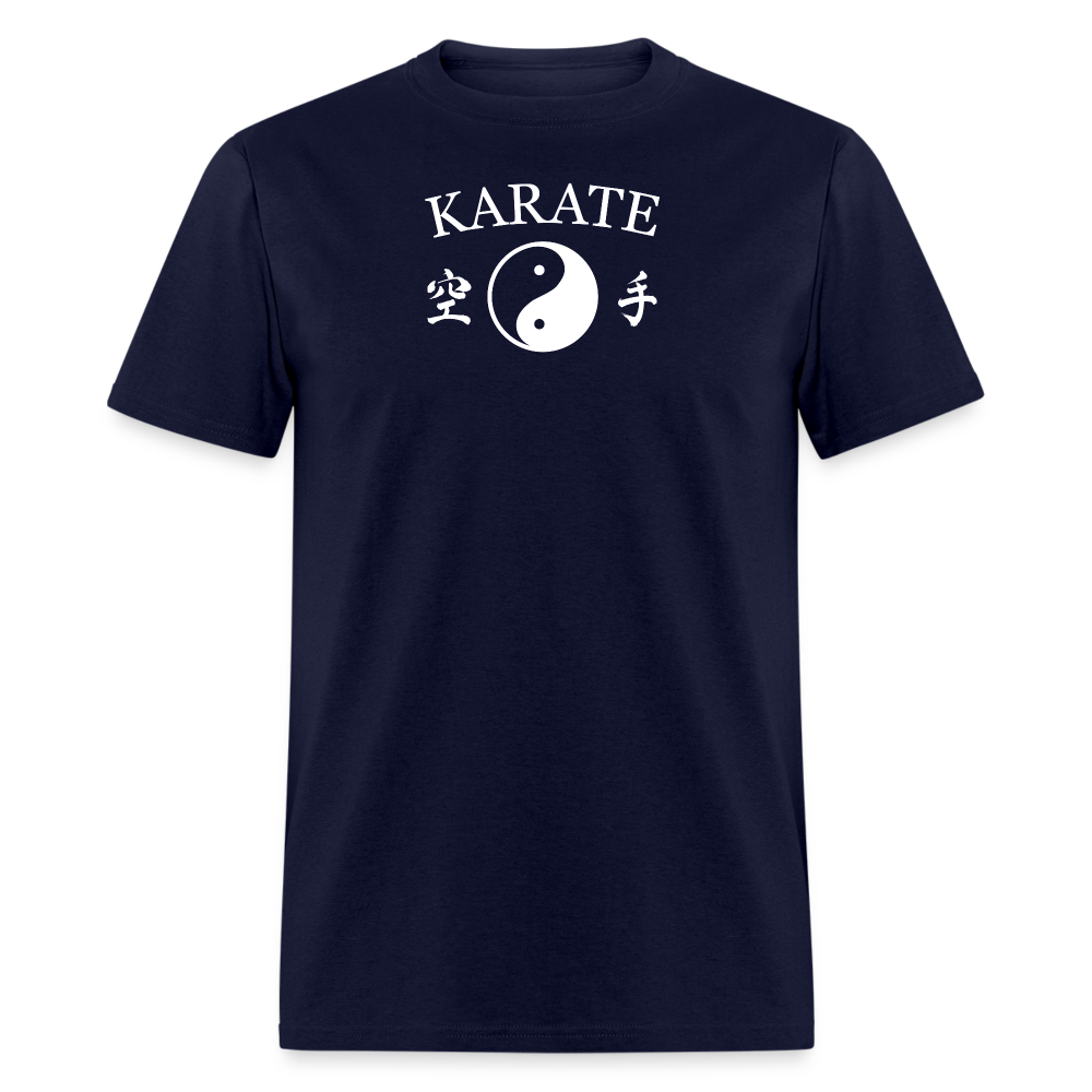 Karate Yin and Yang Kanji Men's T-Shirt - navy