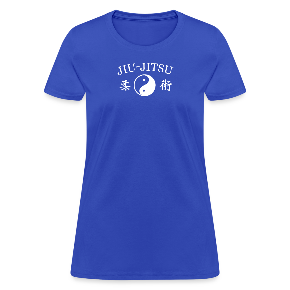 Jiu-Jitsu Yin and Yang Kanji Women's T-Shirt - royal blue