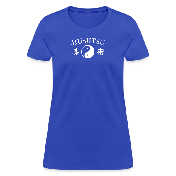 Jiu-Jitsu Yin and Yang Kanji Women's T-Shirt - royal blue