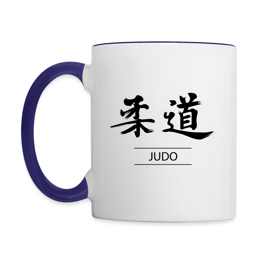 Judo Kanji Coffee Mug - white/cobalt blue