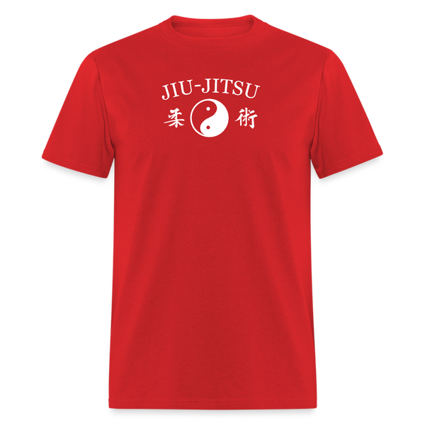 Jiu-Jitsu Yin and Yang Kanji Men's T-Shirt - red