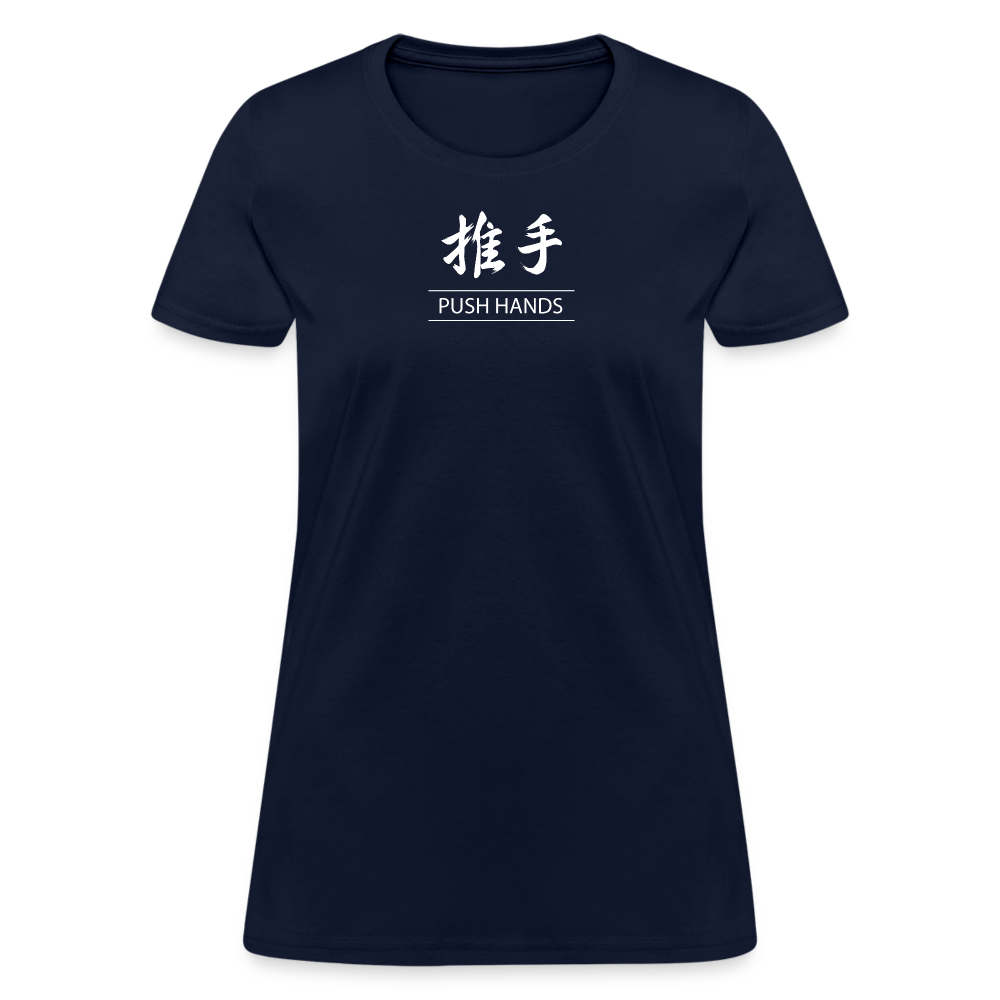 Push Hands Kanji Women's T-Shirt - navy