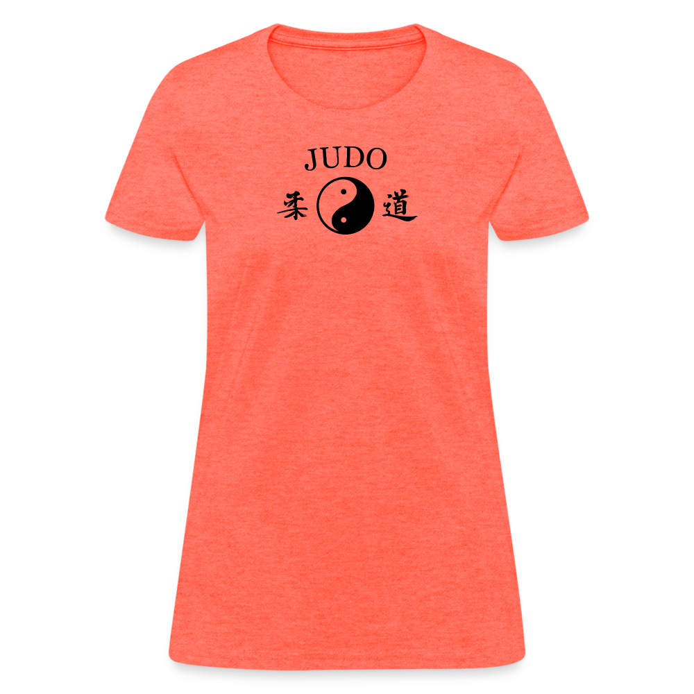 Judo Yin and Yang Kanji Women's T-Shirt - heather coral