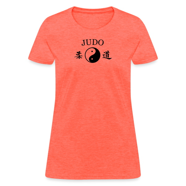 Judo Yin and Yang Kanji Women's T-Shirt - heather coral