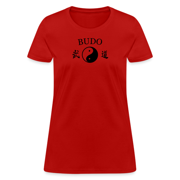 Budo Yin and Yang Kanji Women's T-Shirt - red