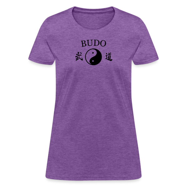 Budo Yin and Yang Kanji Women's T-Shirt - purple heather