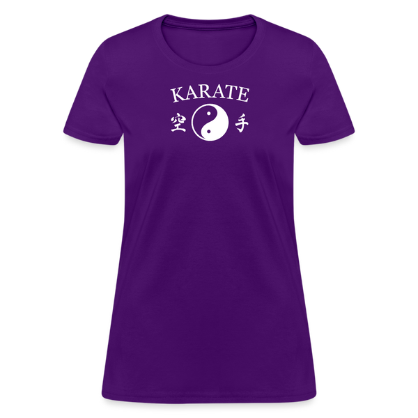 Karate Yin and Yang Kanji Women's T-Shirt - purple