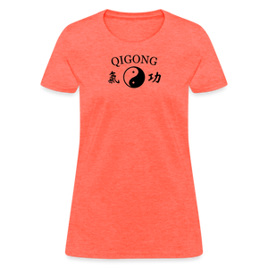 Qigong Yin and Yang with Kanji Women's T-Shirt - heather coral