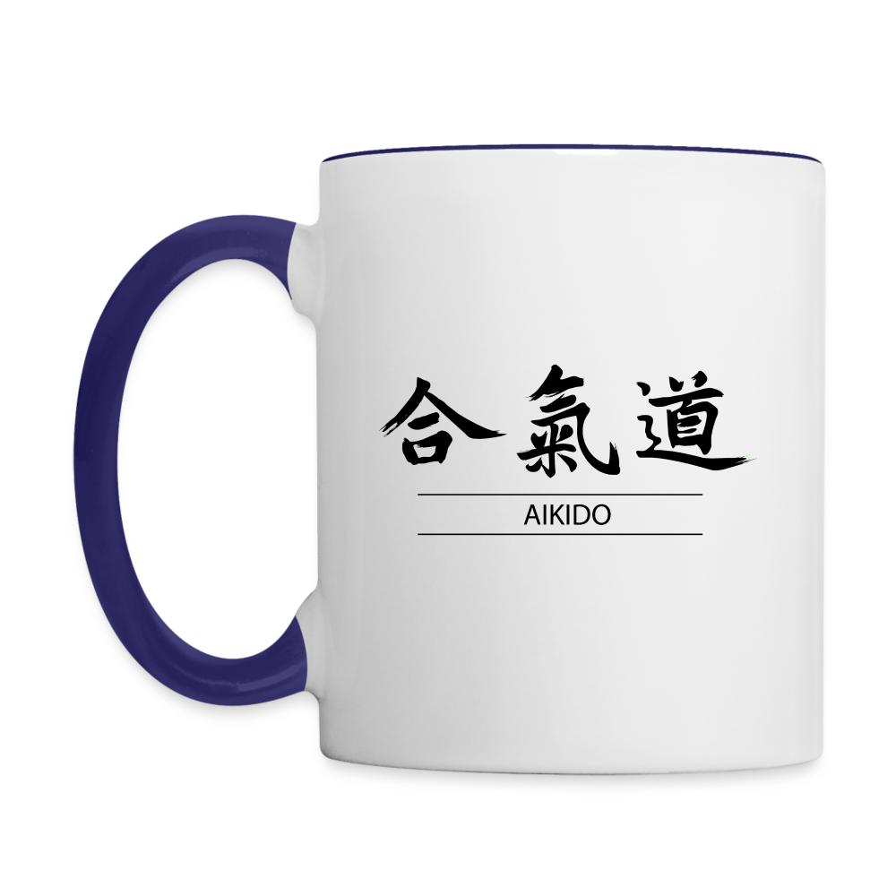 Aikido Kanji Coffee Mug - white/cobalt blue