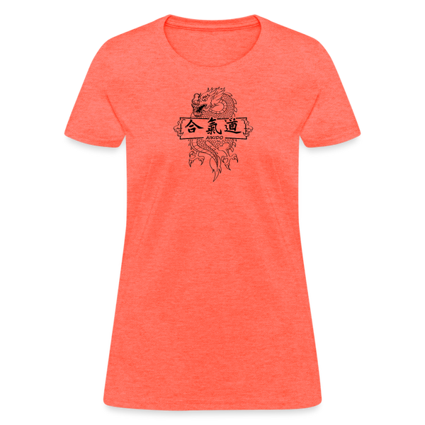 Dragon Aikido Women's T Shirt - heather coral